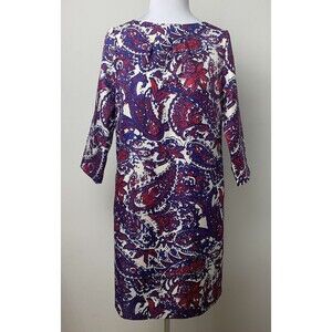 4 For $20 The Limited Multicolored Paisley Print Shift Dress 3/4 Sleeves